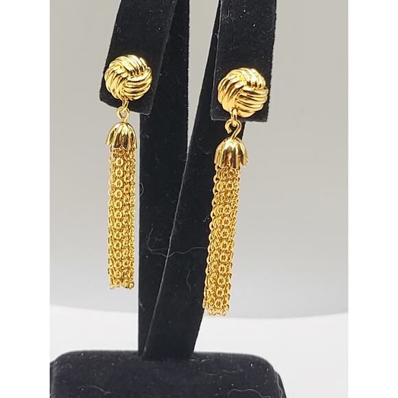 Vintage Lightweight Dangle Earrings Silver Tone Modern Retro Style - Picture 3 of 7